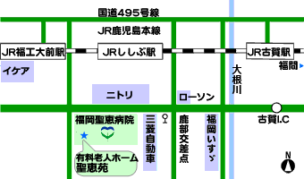 福岡聖恵病院 めぐみ病院 地図